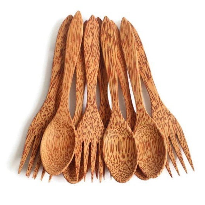 Natural Coconut Shell Spoon & Fork Set BS276118
